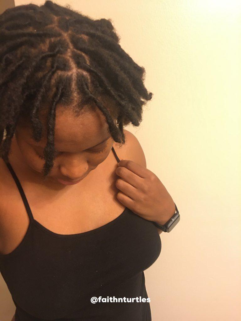 locs retwisted with natural products shown in a loc update