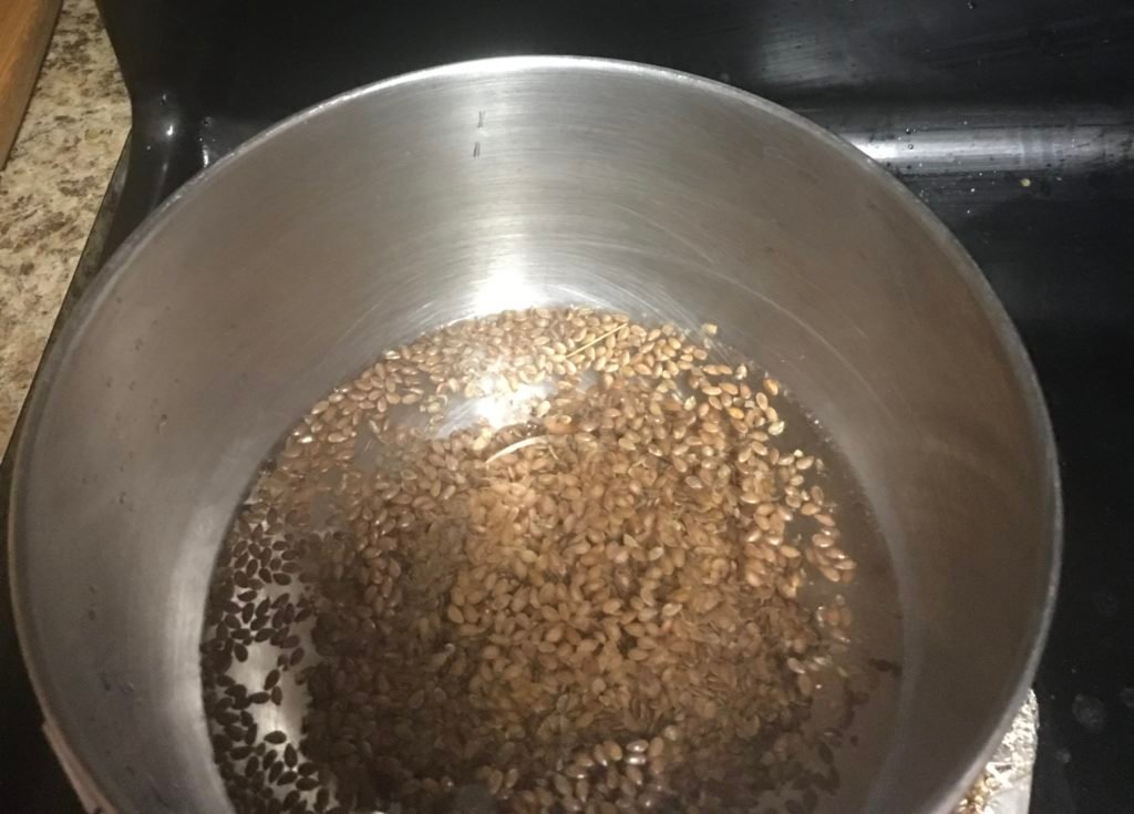 flaxseed in boiling water. 